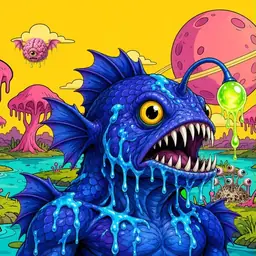 Oozlings #8659, Anglerfish · Turquoise Swamp