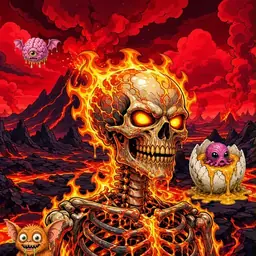 Oozlings #8671, Fire Skull · Lava Fields