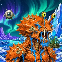 Oozlings #8673, Mutated Crab · Aurora Ice