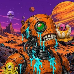 Oozlings #8674, Rusty Robot · Ship Junkyard