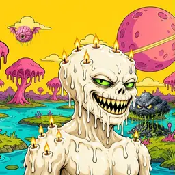 Oozlings #8682, Candle Wax · Turquoise Swamp