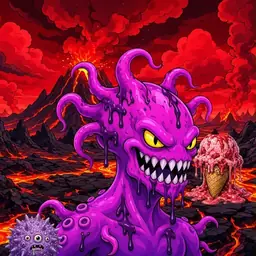 Oozlings #8687, Squid · Lava Fields
