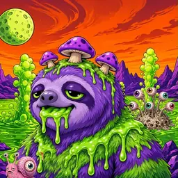 Oozlings #8692, Slime Sloth · Acid Lake