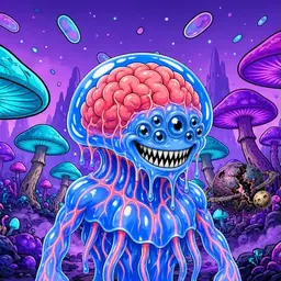 Oozlings #8693, Mutated Jellyfish Brain · Fungus Forest