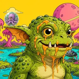 Oozlings #8696, Toad Goblin · Turquoise Swamp