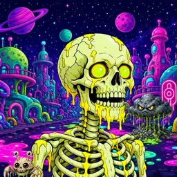 Oozlings #8700, Mutated Skull · Neon City