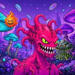 Oozlings #8705, Mutated Squid · Fungus Forest