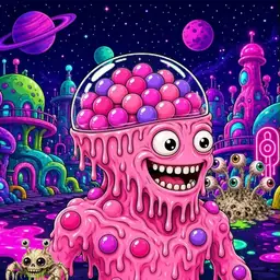 Oozlings #8709, Gumball Brain · Neon City