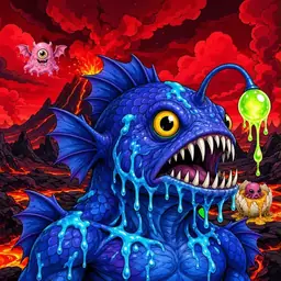Oozlings #8711, Anglerfish · Lava Fields