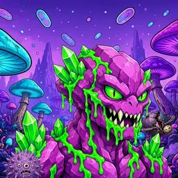 Oozlings #8713, Mutated Crystal Rock · Fungus Forest