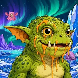 Oozlings #8714, Toad Goblin · Aurora Ice