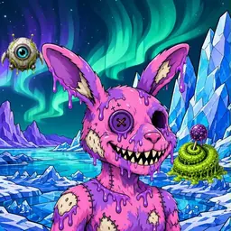 Oozlings #8715, Zombie Bunny · Aurora Ice