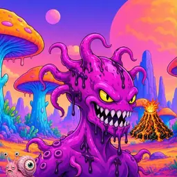 Oozlings #8721, Squid · Mushroom Desert