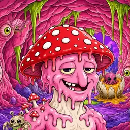 Oozlings #8726, Mushroom Head · Flesh Cave