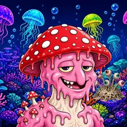 Oozlings #8733, Mushroom Head · Glow Reef