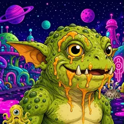 Oozlings #8734, Toad Goblin · Neon City