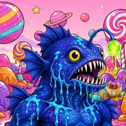 Oozlings #8740, Anglerfish · Candy Planet