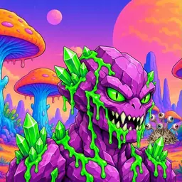 Oozlings #8743, Mutated Crystal Rock · Mushroom Desert