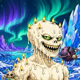 Oozlings #8745, Candle Wax · Aurora Ice