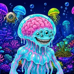 Oozlings #8746, Jellyfish Brain · Glow Reef
