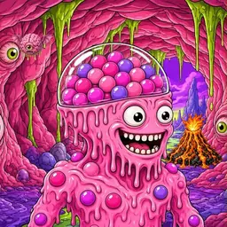Oozlings #8749, Gumball Brain · Flesh Cave
