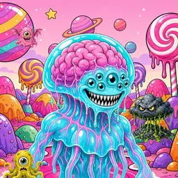 Oozlings #8750, Jellyfish Brain · Candy Planet