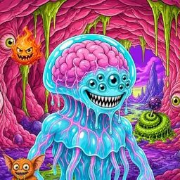 Oozlings #8751, Jellyfish Brain · Flesh Cave