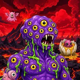 Oozlings #8753, Eyeball Cluster · Lava Fields
