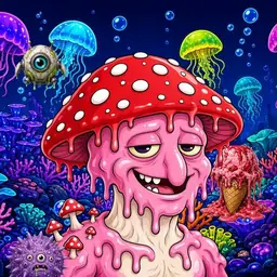 Oozlings #8756, Mushroom Head · Glow Reef