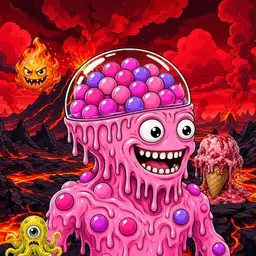 Oozlings #8758, Gumball Brain · Lava Fields