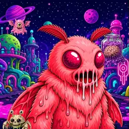 Oozlings #876, Mutated Mutant Moth · Neon City