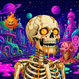 Oozlings #8761, Skull · Neon City