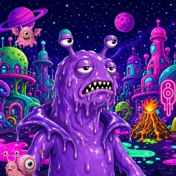 Oozlings #8767, Slug · Neon City