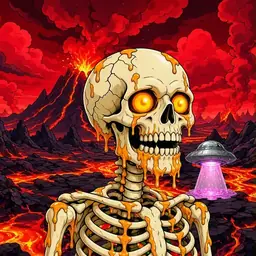 Oozlings #8770, Skull · Lava Fields