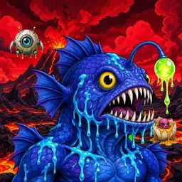 Oozlings #8771, Anglerfish · Lava Fields