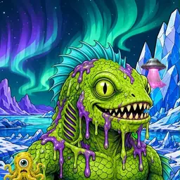 Oozlings #8773, Swamp Fish · Aurora Ice