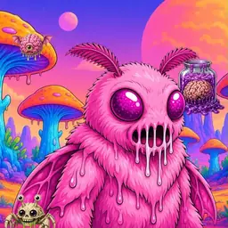 Oozlings #8774, Mutant Moth · Mushroom Desert