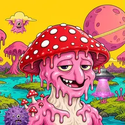 Oozlings #8778, Mushroom Head · Turquoise Swamp