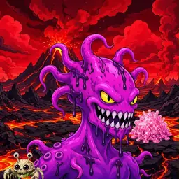 Oozlings #8779, Squid · Lava Fields