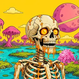 Oozlings #878, Skull · Turquoise Swamp