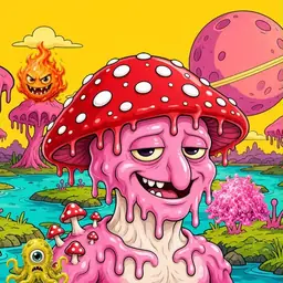Oozlings #8784, Mushroom Head · Turquoise Swamp