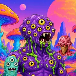 Oozlings #8796, Eyeball Cluster · Mushroom Desert