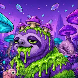 Oozlings #8801, Slime Sloth · Fungus Forest