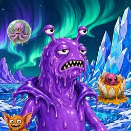 Oozlings #8814, Slug · Aurora Ice