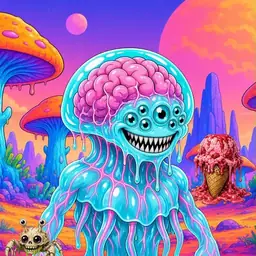 Oozlings #8818, Jellyfish Brain · Mushroom Desert