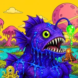 Oozlings #8826, Mutated Anglerfish · Turquoise Swamp