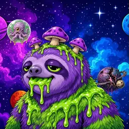 Oozlings #8828, Slime Sloth · Void Nebula