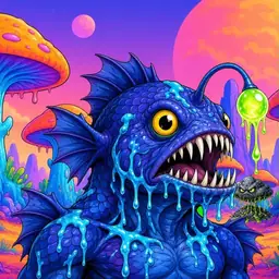 Oozlings #8836, Anglerfish · Mushroom Desert