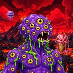 Oozlings #8847, Eyeball Cluster · Lava Fields