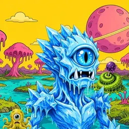 Oozlings #8849, Ice Cyclops · Turquoise Swamp